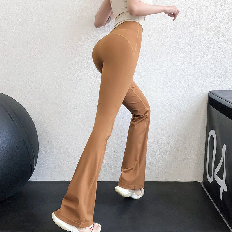阔腿瑜伽裤女高腰提臀显瘦运动健身裤休闲裸感高弹微喇叭裤外穿秋