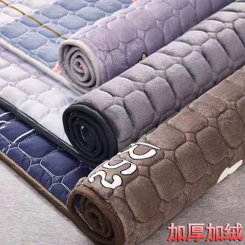 双人床垫法兰绒家用床褥寝舍单人保暖床垫子可折叠机洗榻榻米铺垫