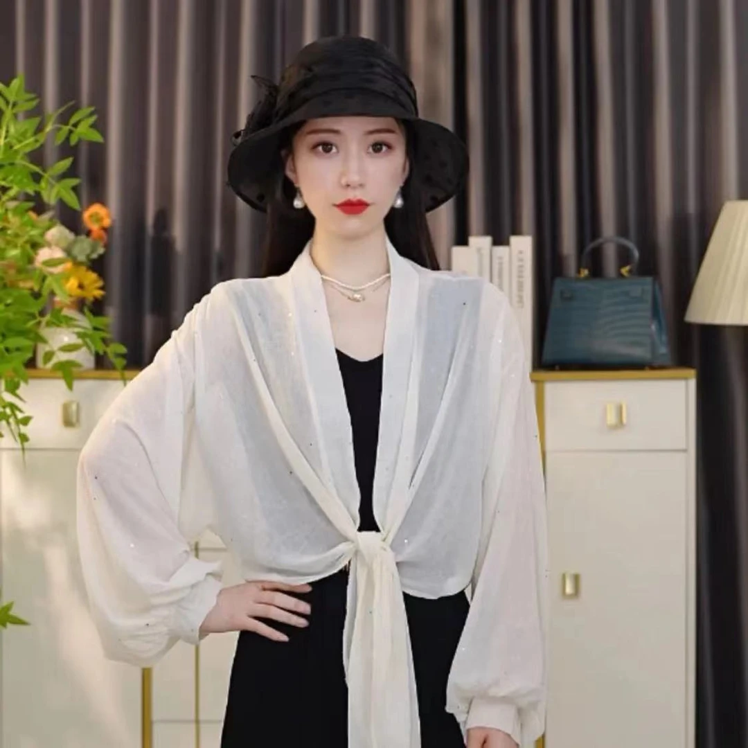 四季百搭出游沙滩洋气时尚夏季女士薄款防晒披肩满天星星空披肩