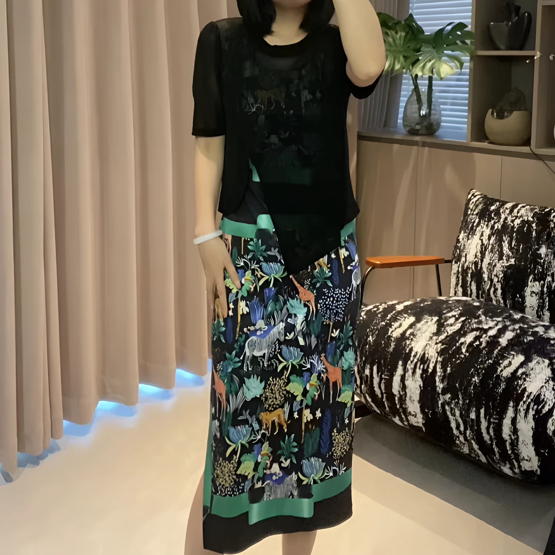 【上衣+背心裙】气质显瘦女人味上衣+背心裙YF349