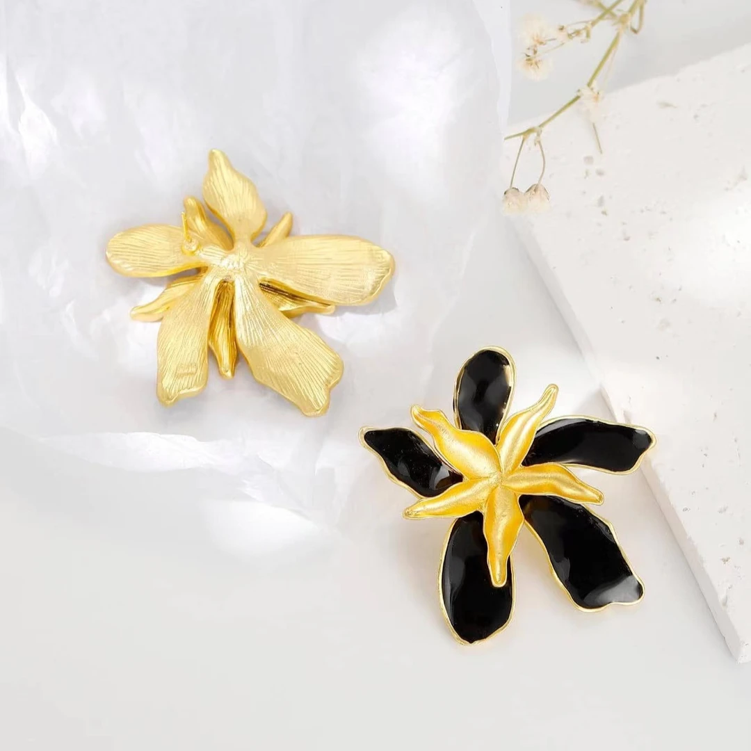 铜合金耳饰 气质轻奢时尚百搭复古法式中古素款耳环-5334