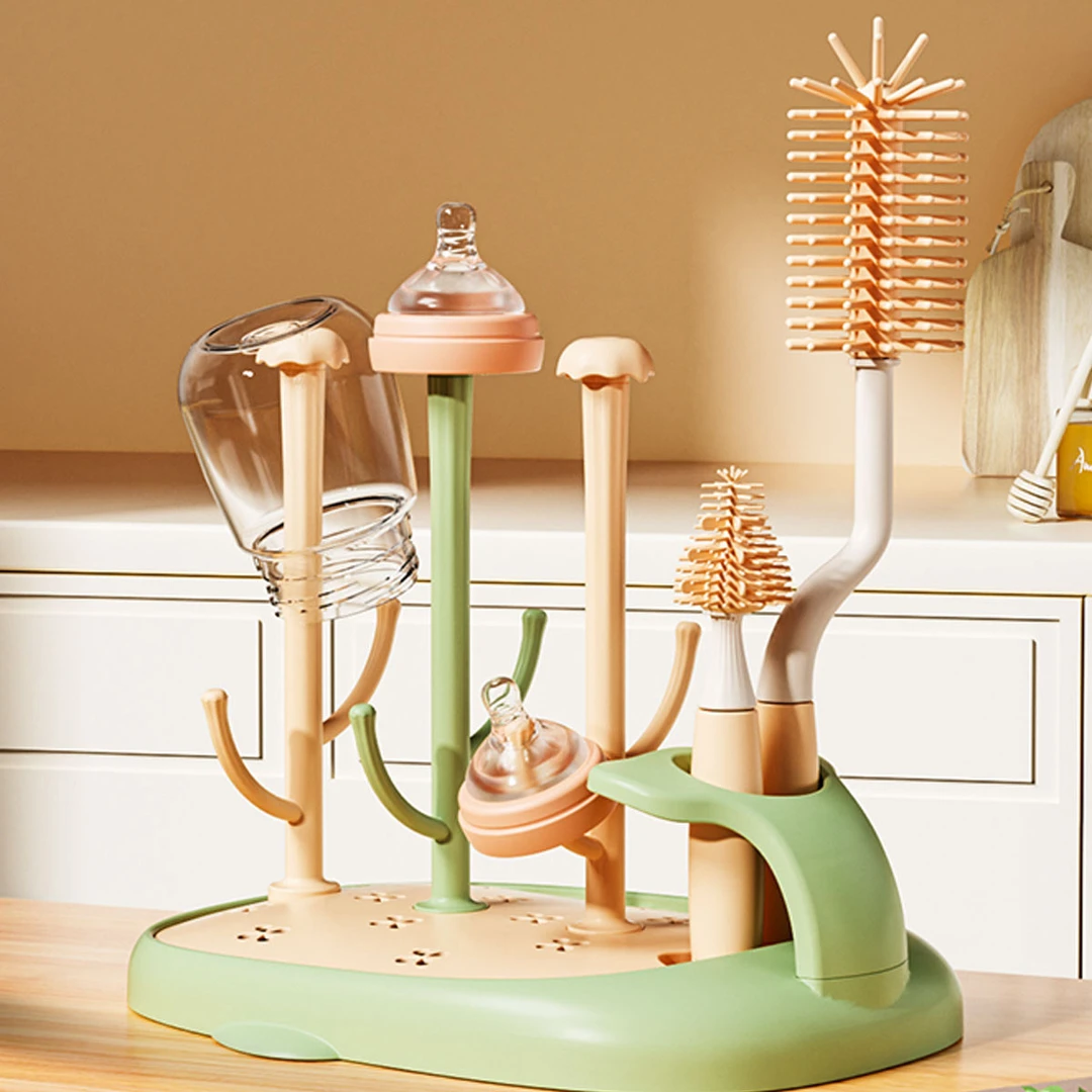 奶瓶晾干架沥水奶瓶架晾奶瓶干燥架凉干可插奶瓶刷收奶嘴刷套装