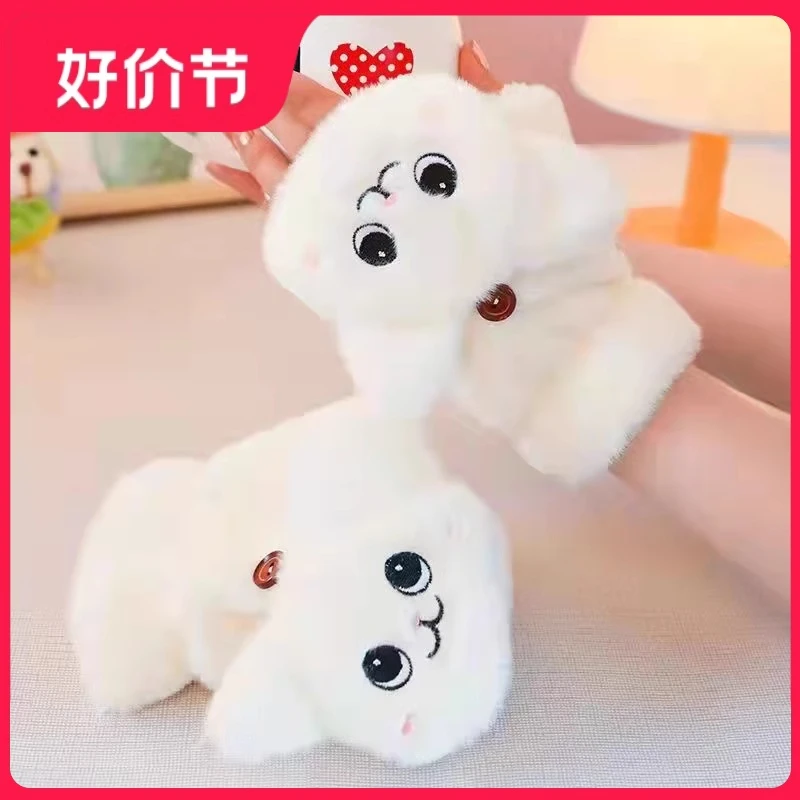【甑选】冬日骑行手套可爱学生加绒加厚翻盖骑车防寒保暖毛绒手套