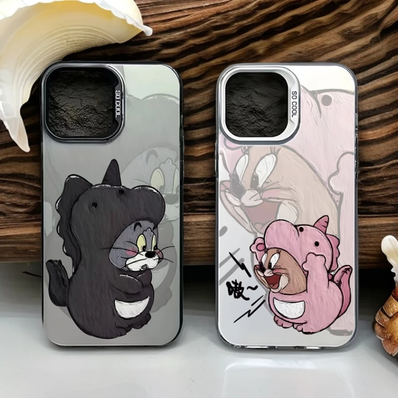 情侣油画汤姆杰瑞适用苹果15promax壳iPhone14创意13新款12可爱pm