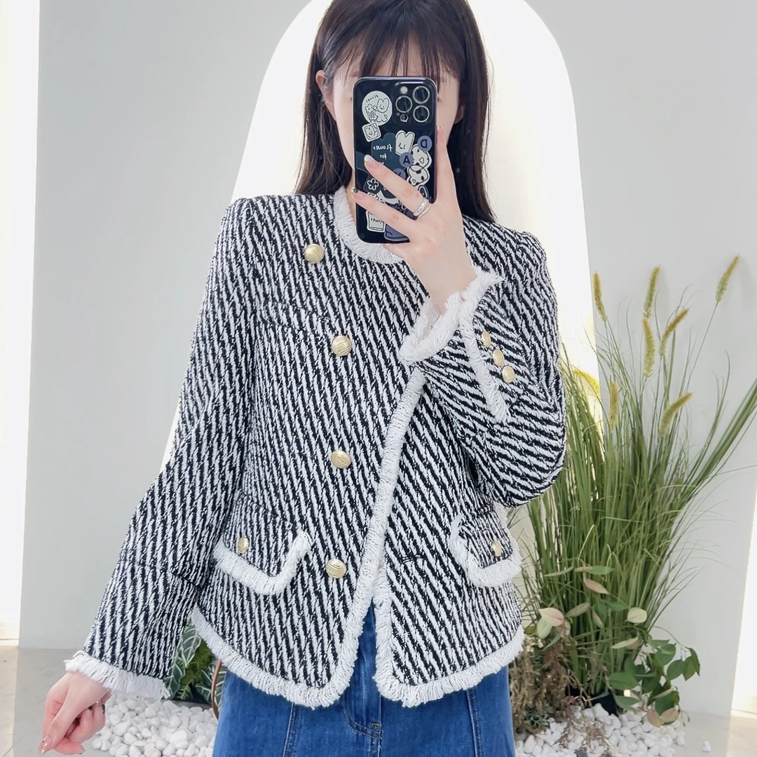 Lagogo/拉谷谷LAGOGO拉谷谷专柜新款白色小香风外套时尚百搭款