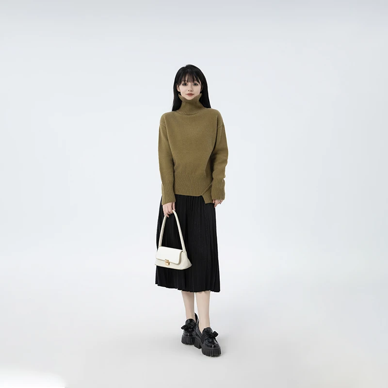 Lagogo/拉谷谷LAGOGO专柜同款遮肉显瘦厚款毛衣LCMM43XX31T236