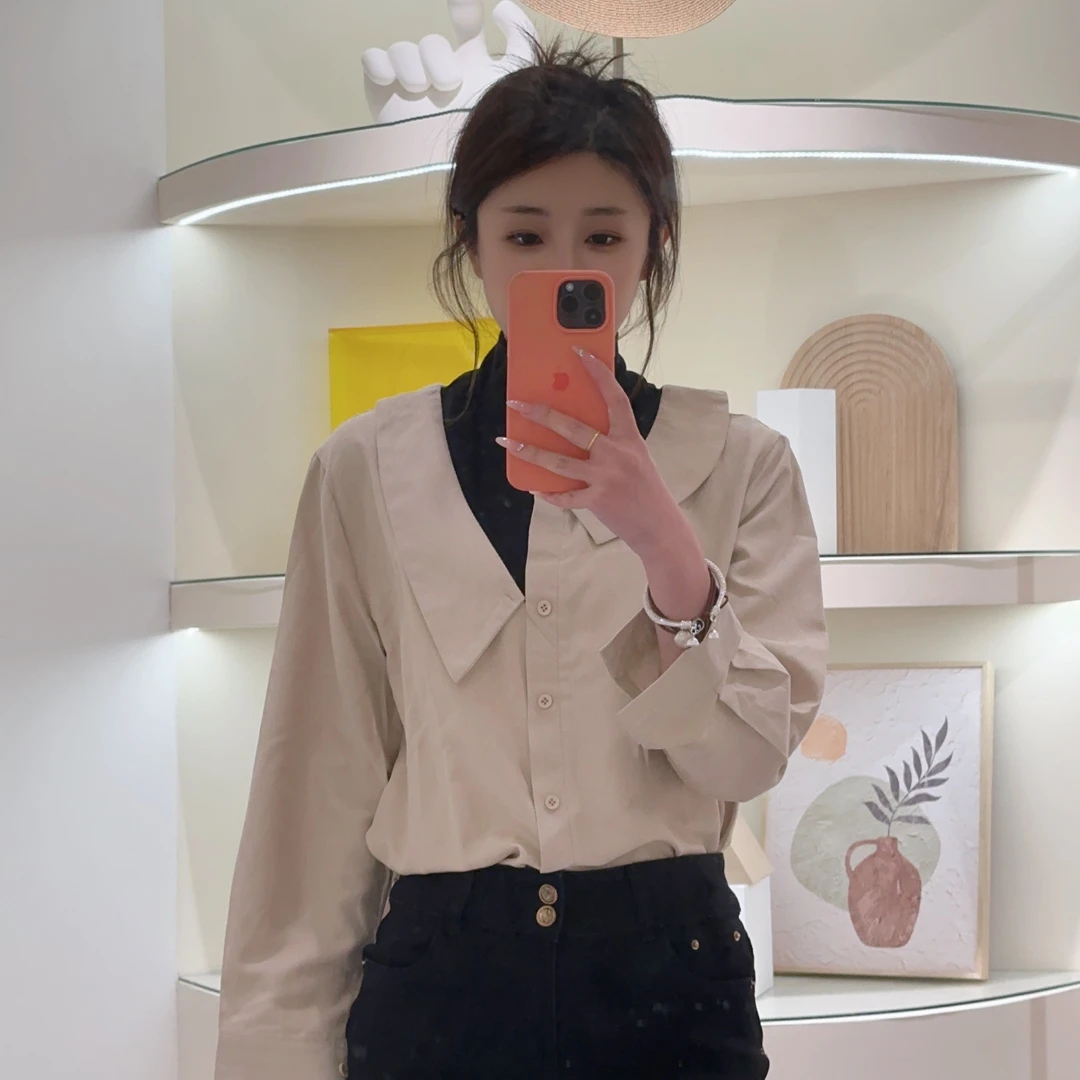 Lagogo/拉谷谷专柜新款黑标系列衬衫时尚简约百搭款LASS551C17