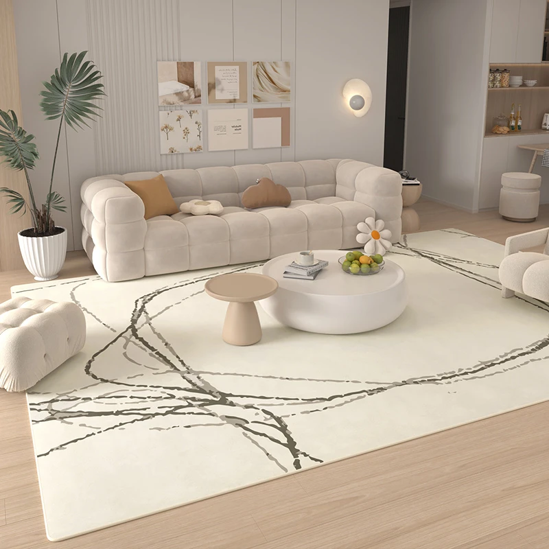 现代奶油客厅地毯客厅2024新款轻奢高级感加厚防滑网红卧室垫