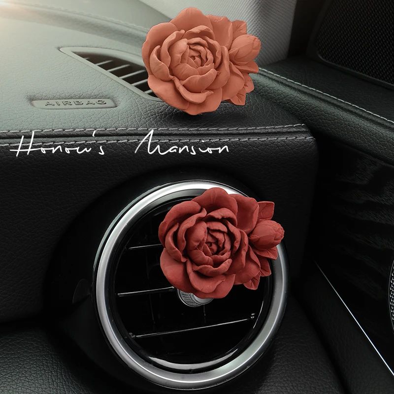 汽车车载香薰车用空调出风口玫瑰香氛车内高级感摆件女神新车装饰