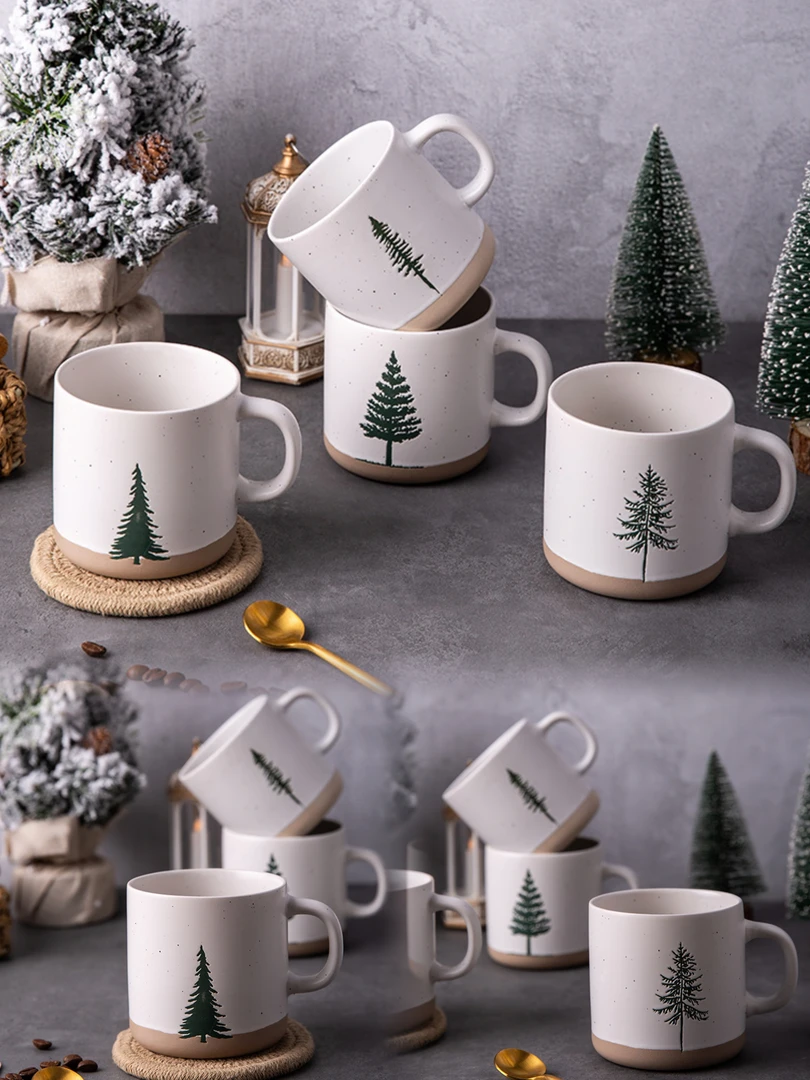 圣诞杯茶杯伴手礼家用北欧喝水办公室陶瓷创意精致情侣咖啡杯可爱