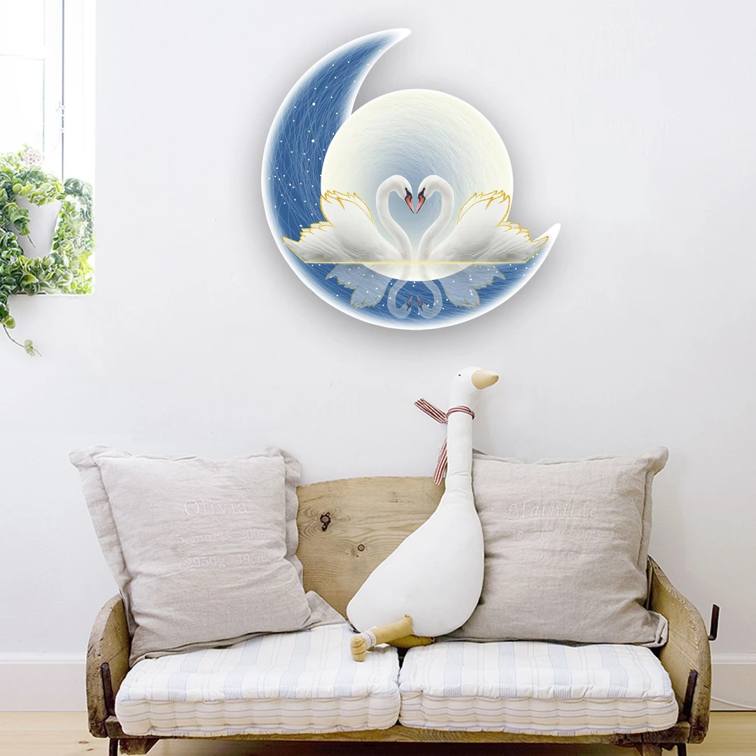 天鹅高级感现代主卧装饰画卧室床头挂画背景墙高档壁画DK008