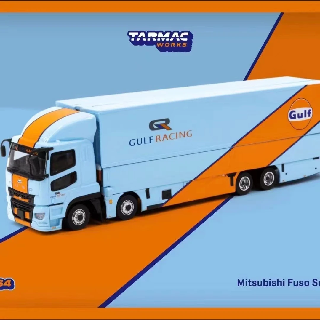 Tarmac Works  TW 1:64 三菱GULF 海湾石油货柜拖车合金汽车模型