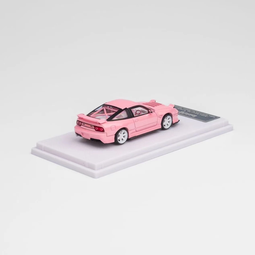 Microturbo MT 180sx粉色情人节限定 1/64车模合金可推行翻灯避震