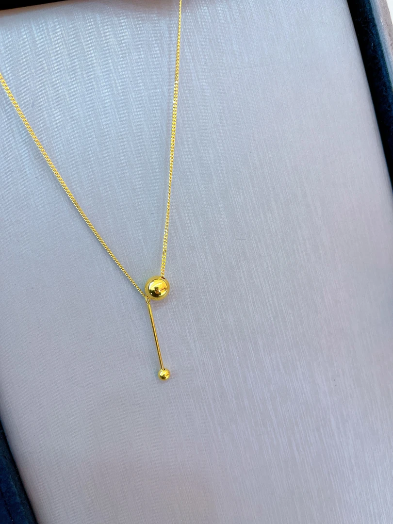 Chow Tai Seng/周大生足金时尚百搭精致套链有球必应