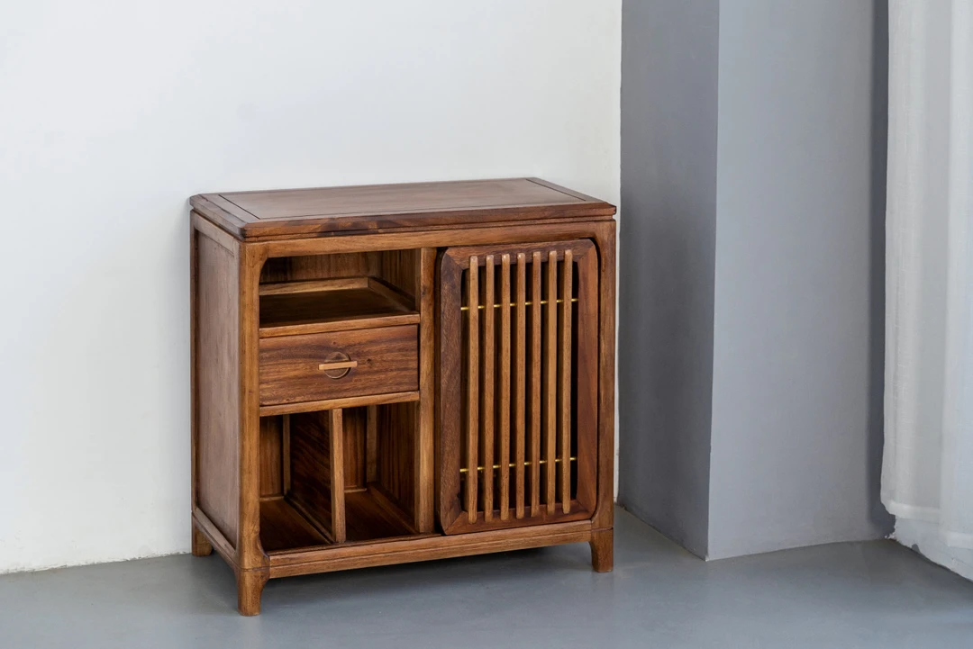 南美胡桃木竹意平面茶水柜70-38-68