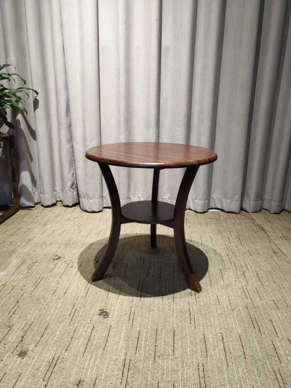 （黑胡桃色）乌金木新中式 茶几 客厅边几57*57*50