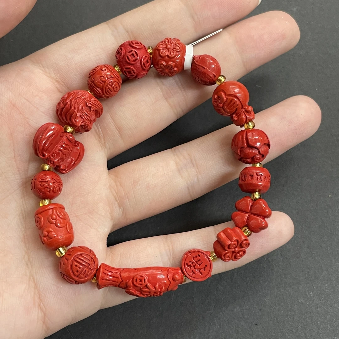 含辰砂工艺品朱砂手串(多样性发货)