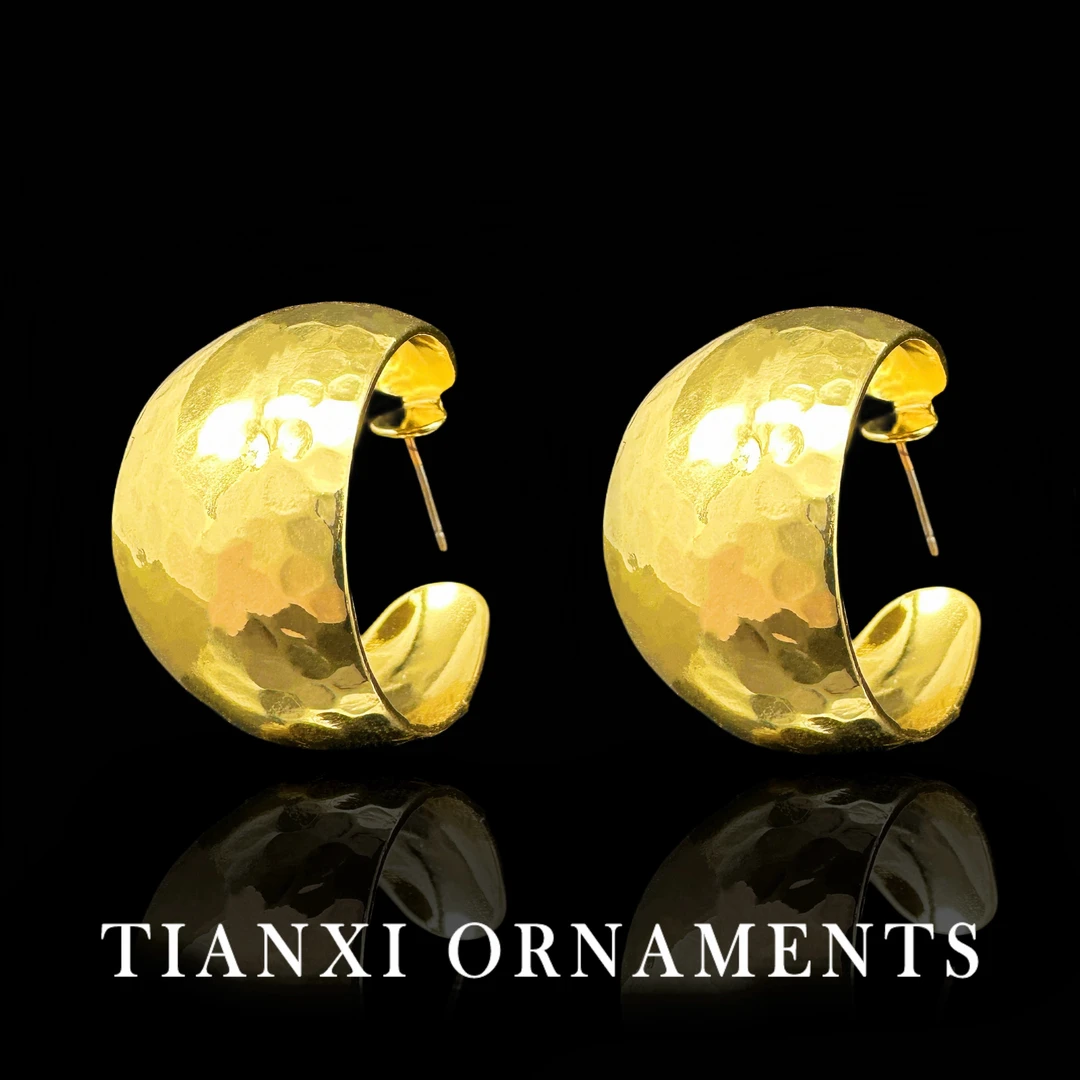 铜合金耳饰 ——甜兮   B659   金色时尚复古法式耳环