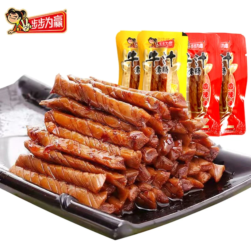 素牛筋辣条步步为赢牛汁素肠豆制品麻辣儿时豆筋豆卷豆干零食大包