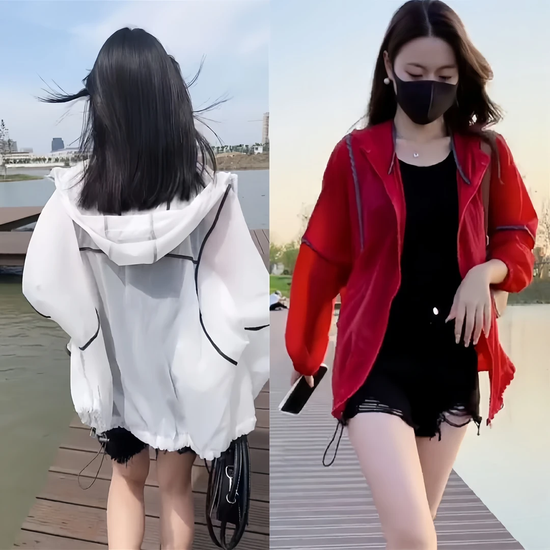 2024新款防晒衣女夏时间可外穿韩版百搭短款薄款透气时尚大码外套