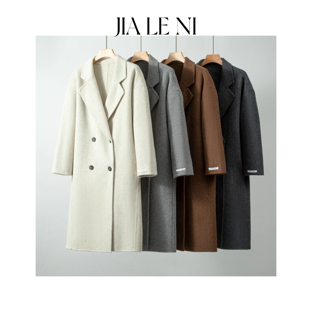 JIALENI佳乐妮韩版气质百毛双排四粒扣大衣6002