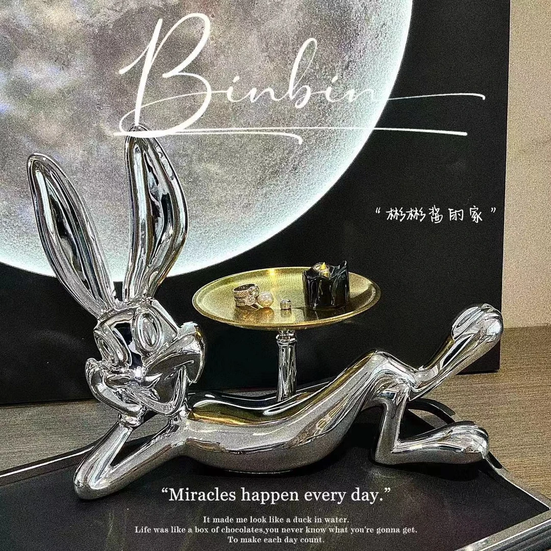 兔八哥中古钥匙收纳托盘客厅电视柜鞋柜玄关酒柜梳妆台创意装饰ii