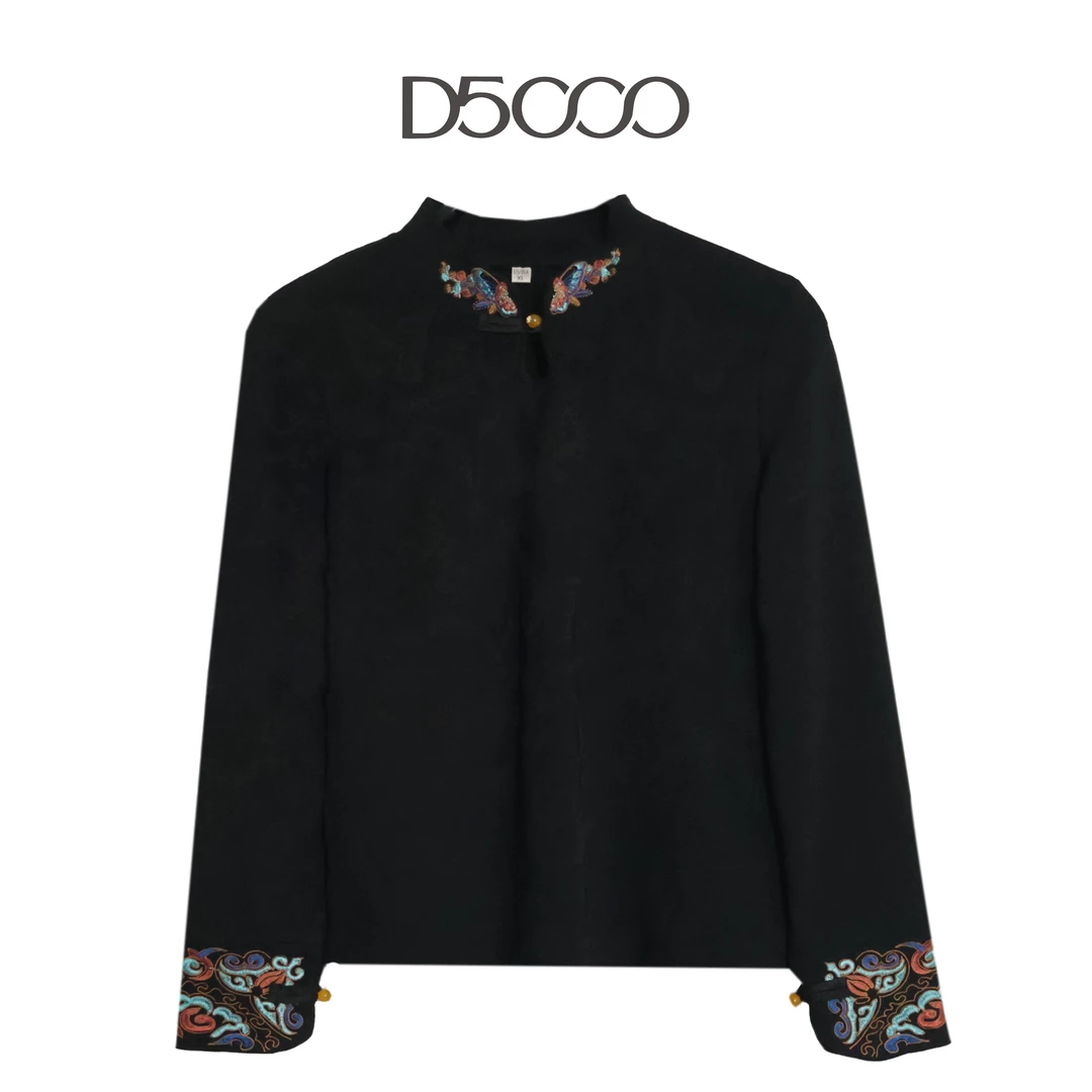 D5000【羽衣彩蝶】新中式提花刺绣上衣国风女装气质款