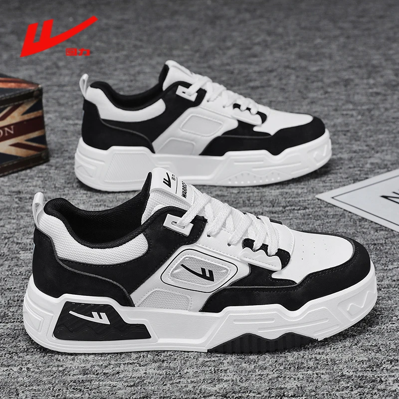 回力潮流鞋子男鞋秋季新款学生黑白熊猫板鞋男款韩版百搭休闲潮鞋