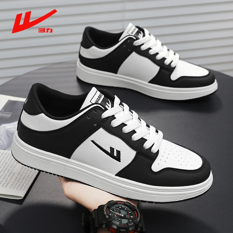 回力男鞋正品2025新款秋季运动休闲男款黑白熊猫情侣百搭小白板鞋