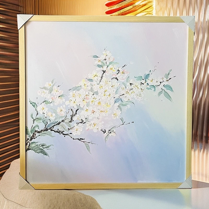 雲和原创装饰画工艺画《杏花迎春》尺寸：80×80cm