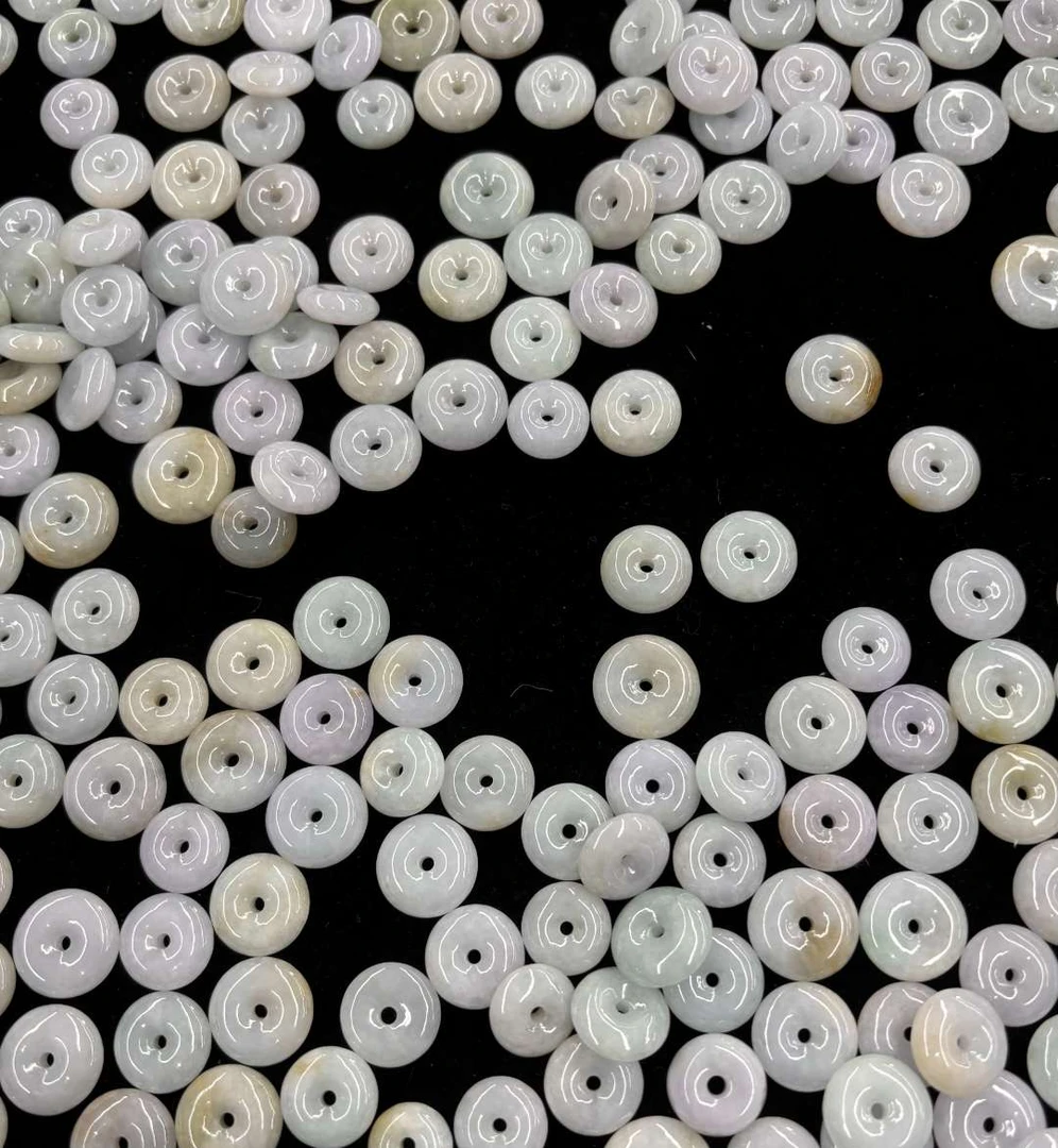 天然缅甸翡翠平安扣直径15mm左右（多样性发其一）QS-0500