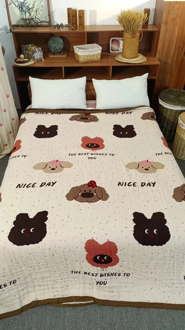 小可爱 230*200 5斤 全棉泡芙被亲肤柔软空调被春秋被夏被