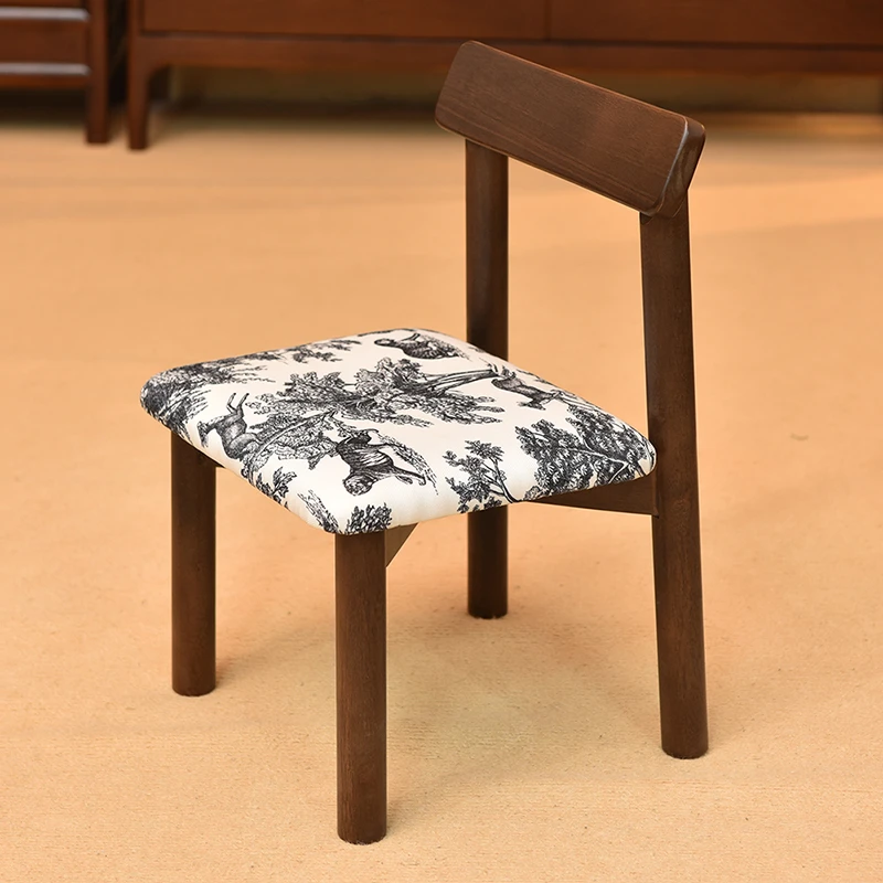 【牛角椅】现代简约实木凳子家用矮凳人体工学座椅靠背儿童餐椅板凳
