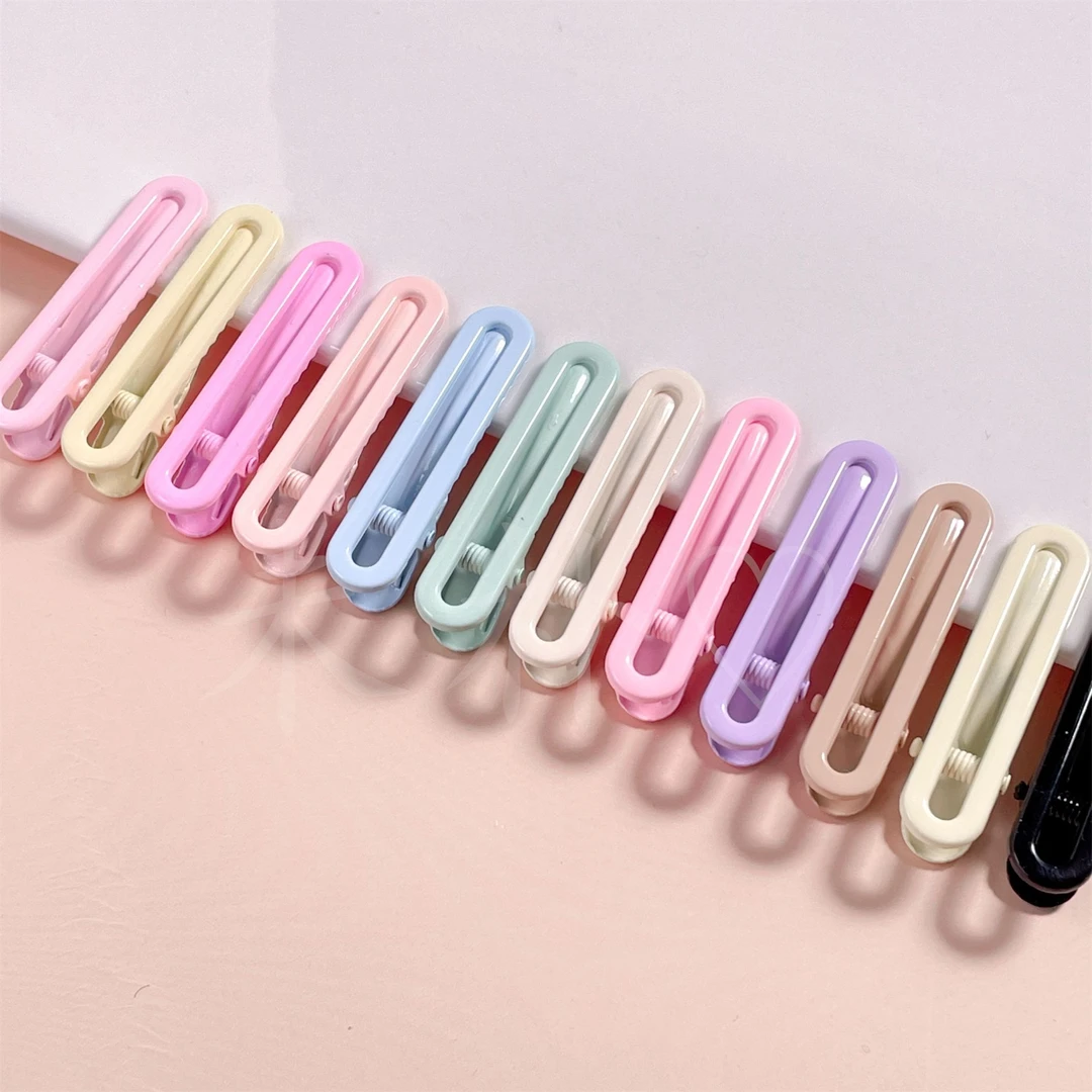 发饰DIY手作底夹5cmU型钢夹无痕马卡龙色夹子边夹工厂批发发夹