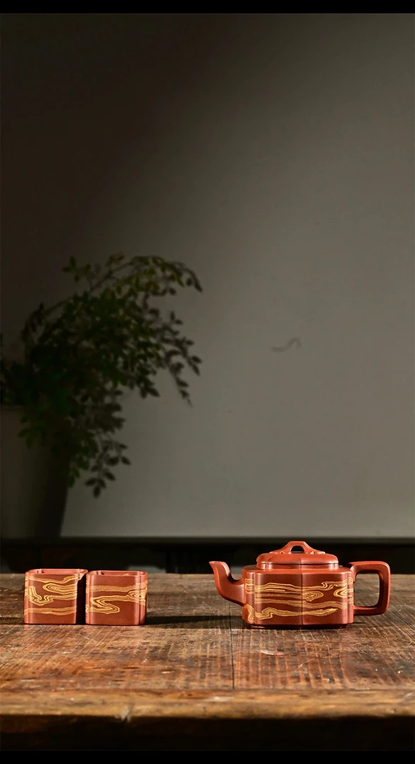 徐辰全手工制作宝菱套组 220cc 宜兴紫砂壶