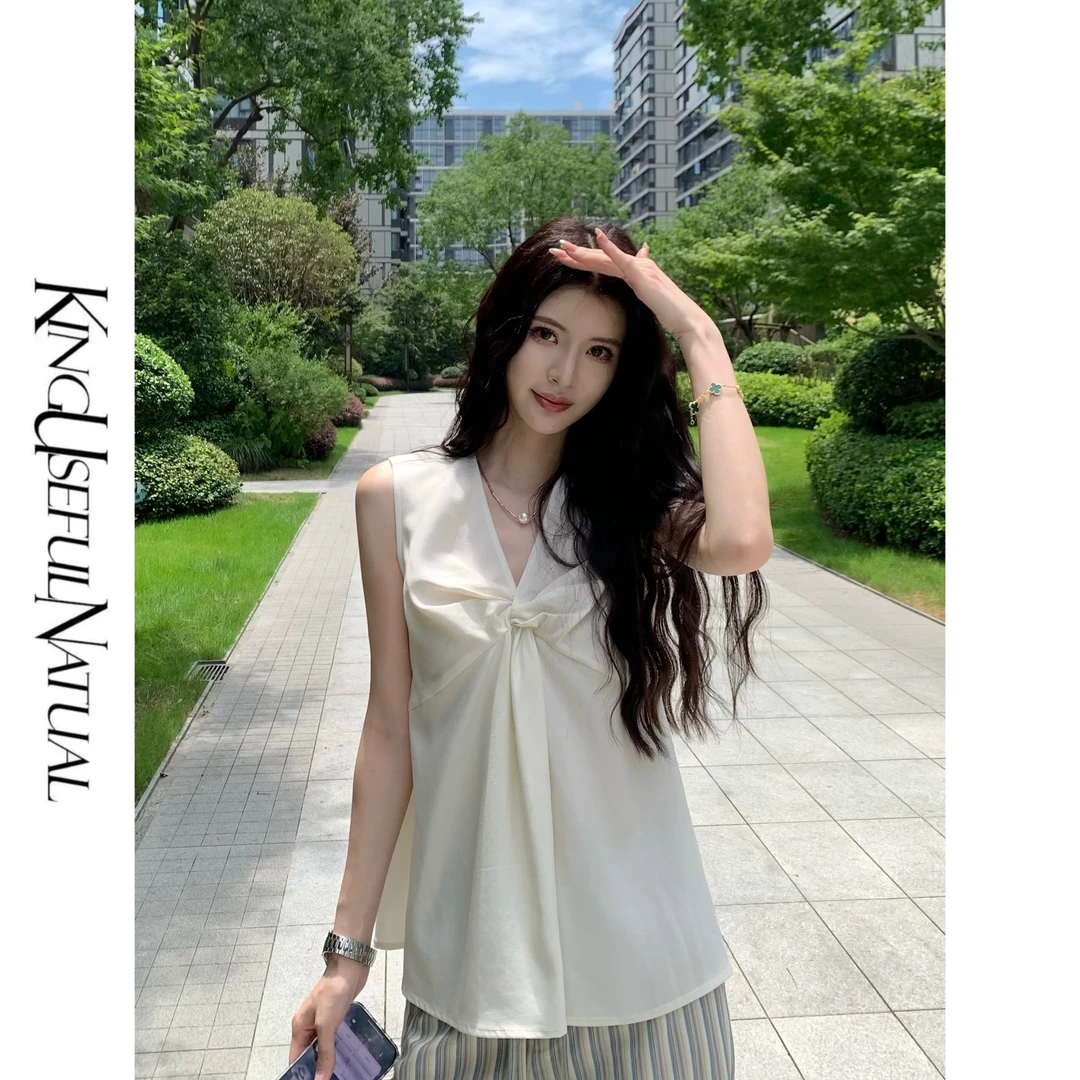 KUN【easy chic 扭结上衣】进口天si 简约扭结慵懒松弛凉感上衣