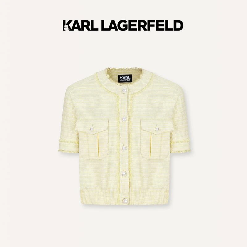 【晨粉专享价】KARL LAGERFELD 春花呢小香风双袋外套242E1538