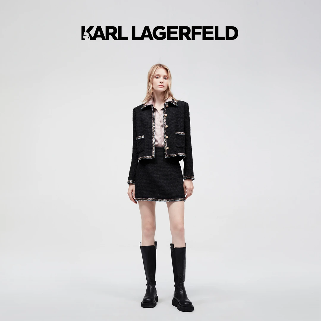 【南南】KARL LAGERFELD小香粗花呢短外套E37W1488