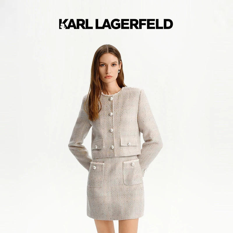 【官方】KARL LAGERFELD卡尔拉格斐24秋细闪香风外套老佛爷K26E1515