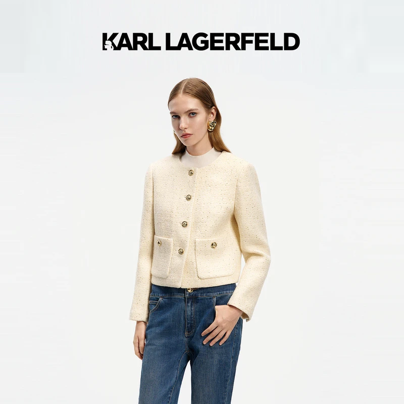 【晨粉专享价】KARL LAGERFELD卡尔拉格斐款花纱外套老佛爷K26E1538