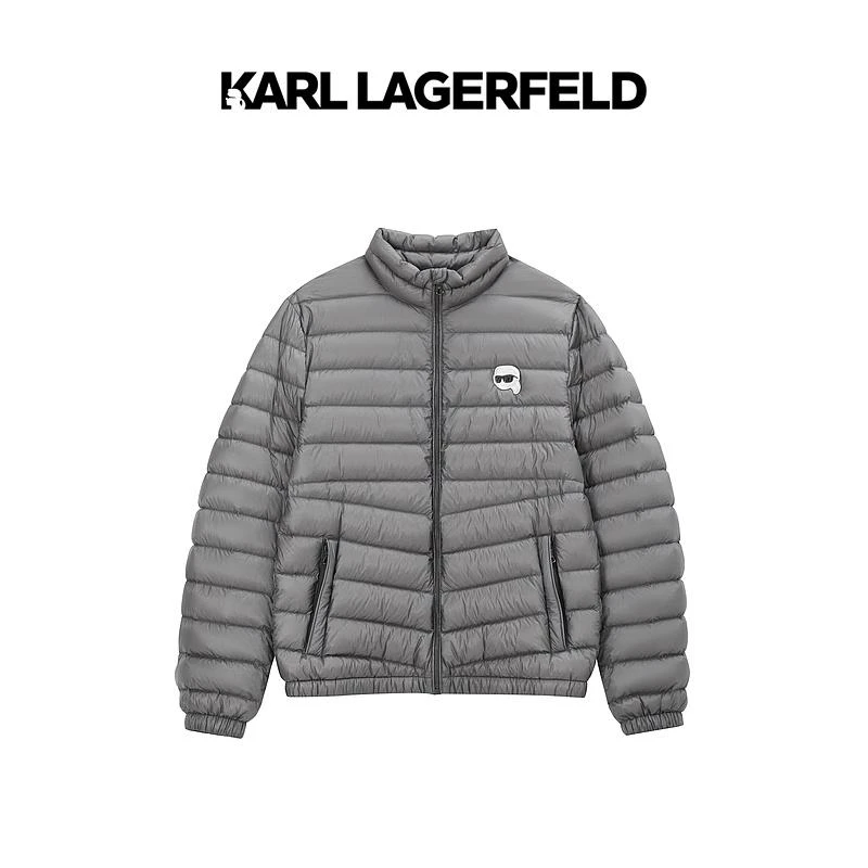 【官方男装】KARL LAGERFELD卡尔拉格斐秋IKONIK头像羽绒服237M1452