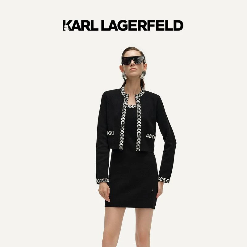 【诗语专属】KARLLAGERFELD早春小香风针织开衫241L2041