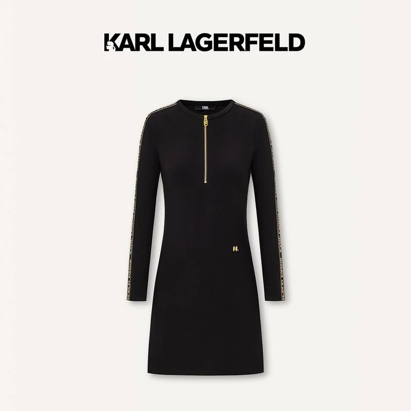 【蜜思仝专享】KARL LAGERFELD春款撞色提花连衣裙E41W1321