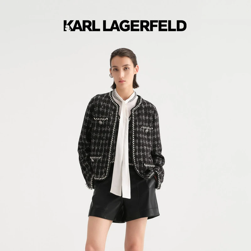 Z026【赵老板专属】KARLLAGERFELD新款复古提花针织开衫236L14E7