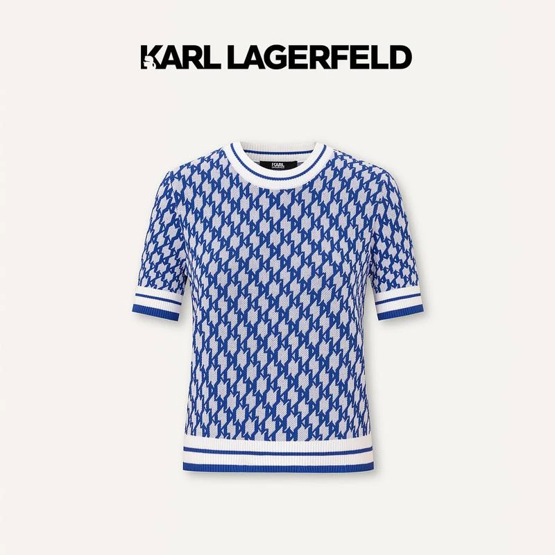 【晨粉专享价】KARLLAGERFELD春logo提花针织套头衫E41W2015