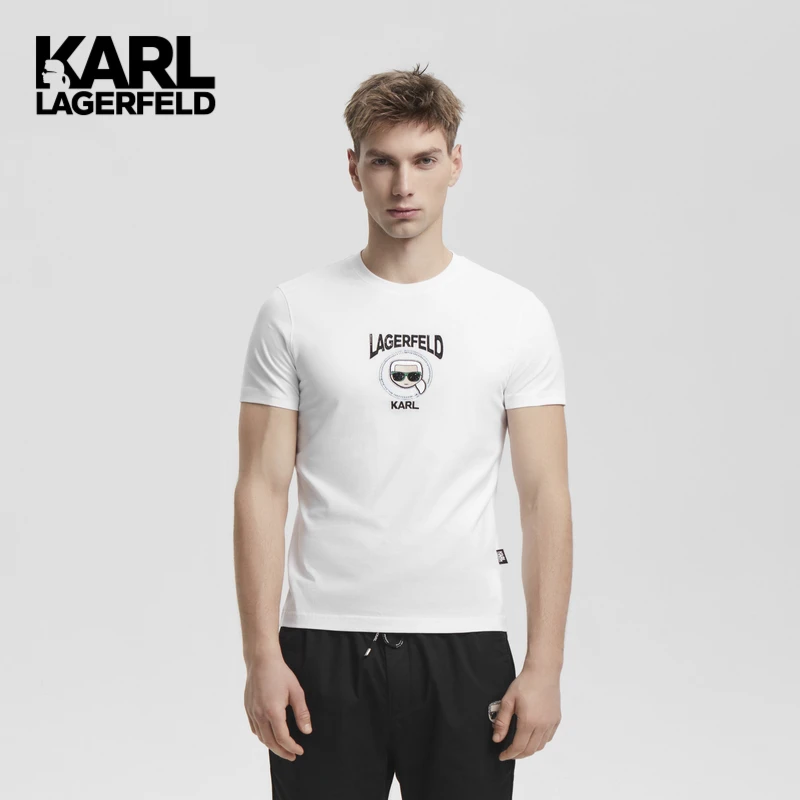 【官方男装】KARL LAGERFELD卡尔拉格斐夏短袖T恤男老佛爷E21N1707