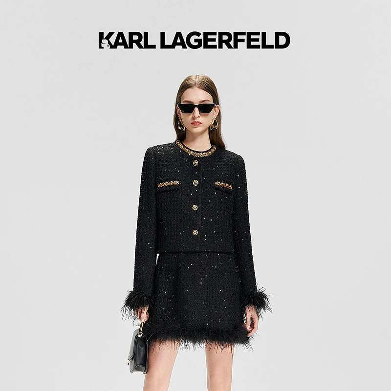 【官方】KARL LAGERFELD卡尔拉格斐25秋款香风短外套老佛爷M21E1505