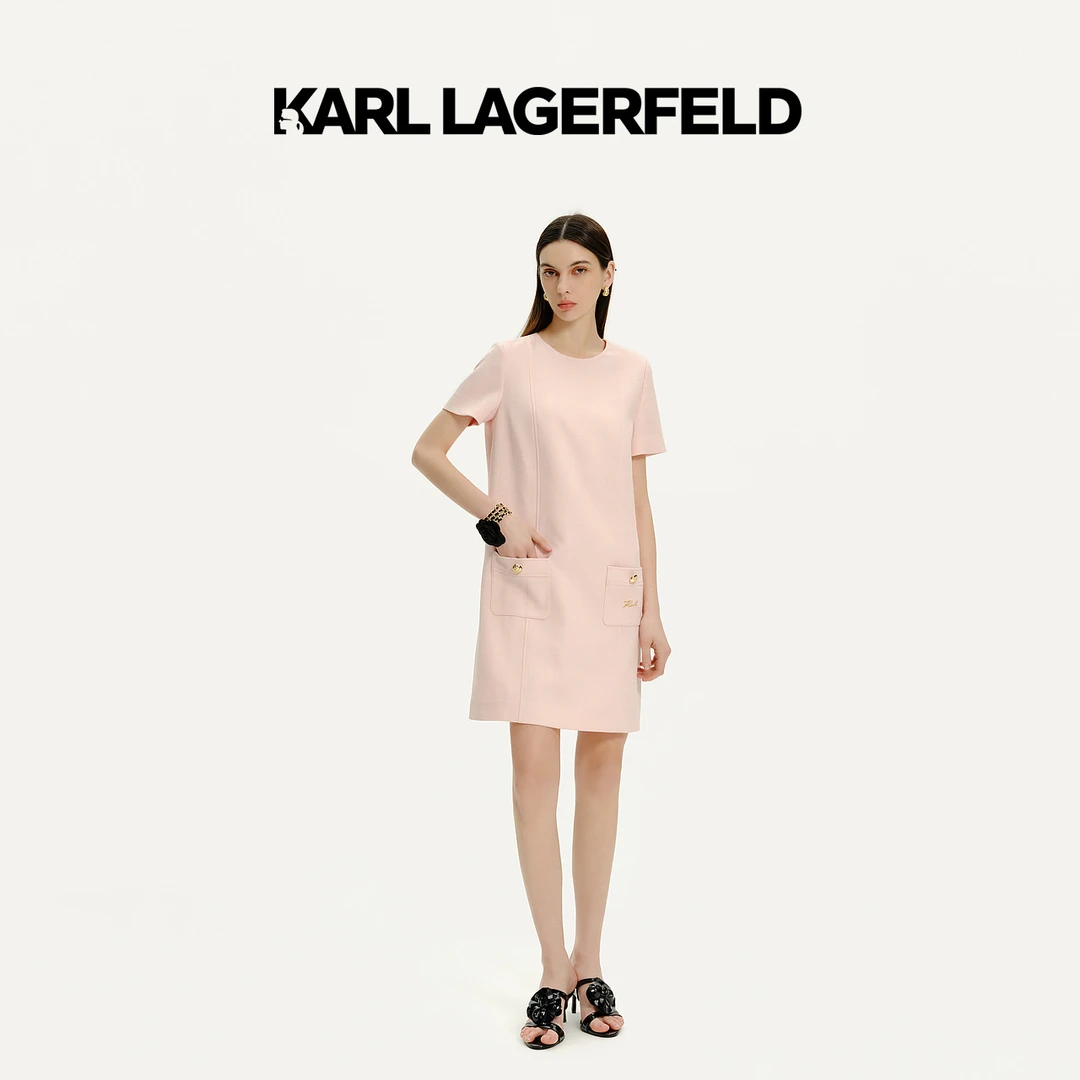 【官方】KARL LAGERFELD卡尔拉格斐夏款直身双袋连衣裙M22E1370