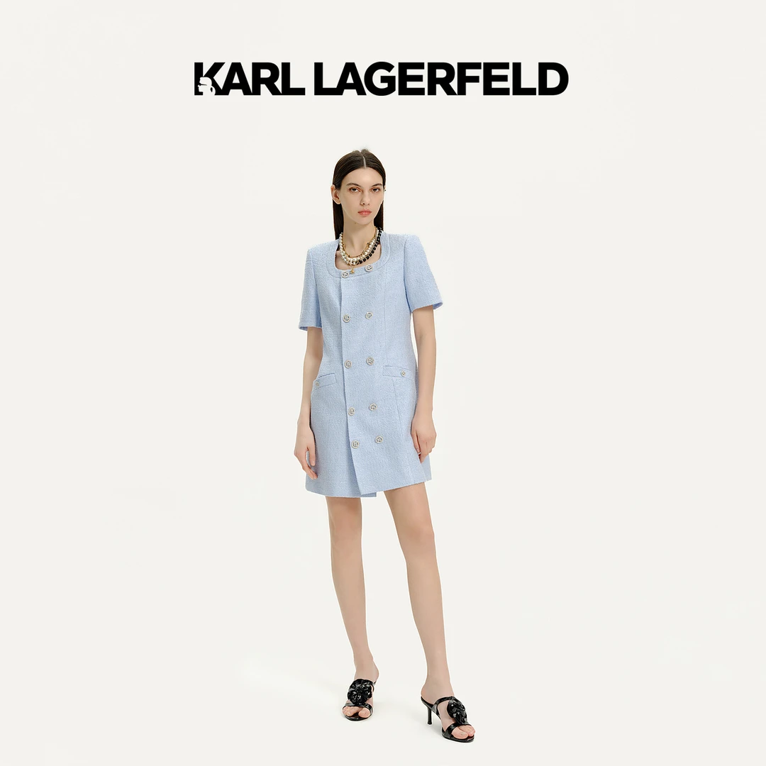 【粉丝专享】KARLLAGERFELD春花呢小香风连衣裙E41W1316