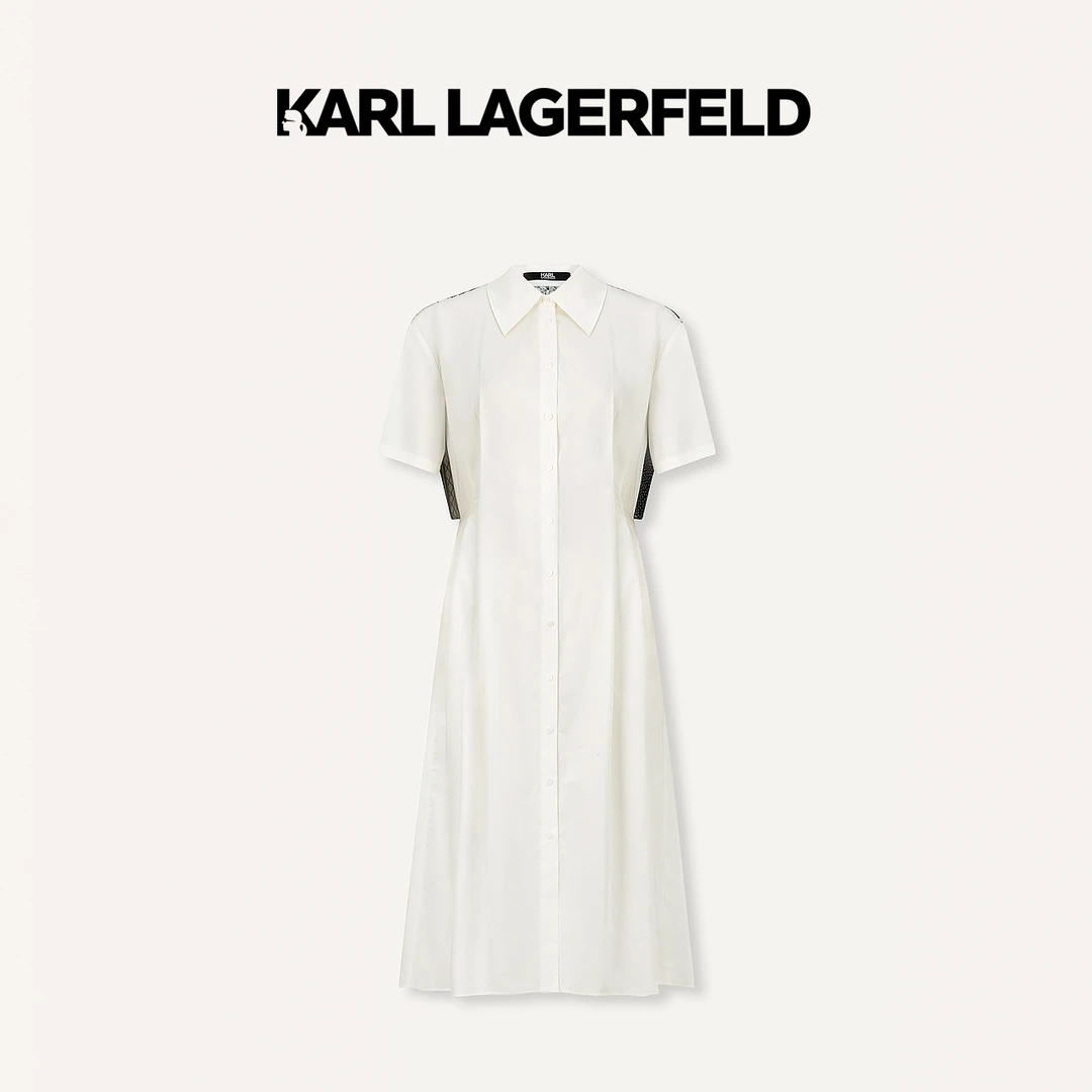 【官方】KARL LAGERFELD卡尔拉格斐菱形格针织连衣裙老佛爷241L1393